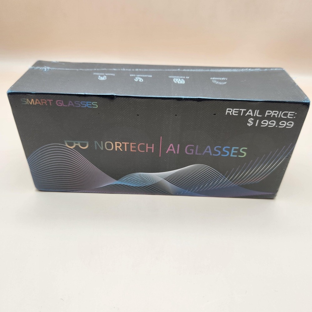 Nortech AI Smart Glasses Translucent 13MP Camera 32GB Bluetooth Wi-Fi Audio